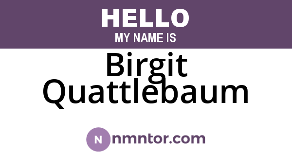 Birgit Quattlebaum