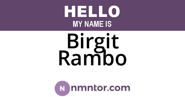 Birgit Rambo