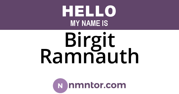 Birgit Ramnauth