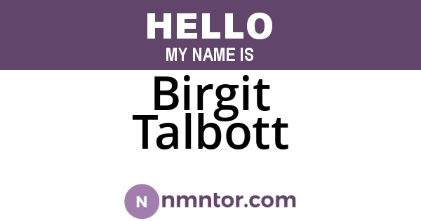 Birgit Talbott