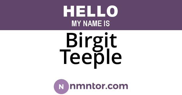 Birgit Teeple