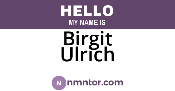 Birgit Ulrich