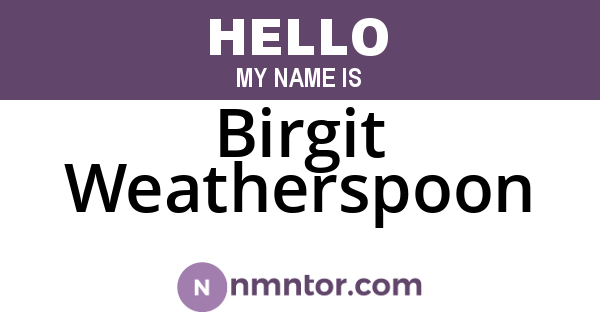 Birgit Weatherspoon