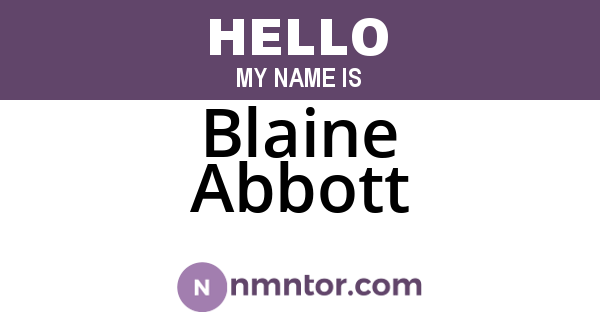 Blaine Abbott
