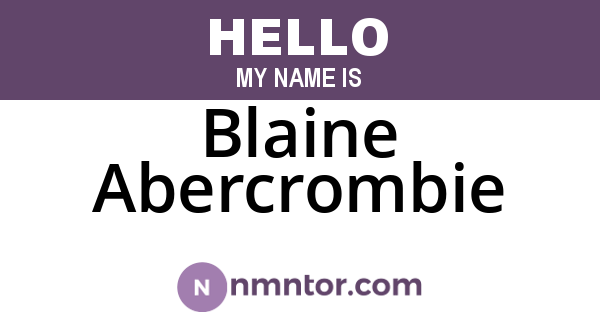 Blaine Abercrombie