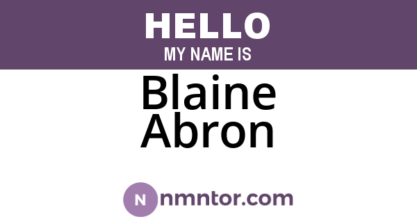 Blaine Abron