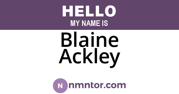 Blaine Ackley