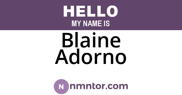 Blaine Adorno