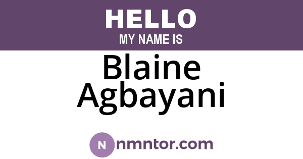 Blaine Agbayani