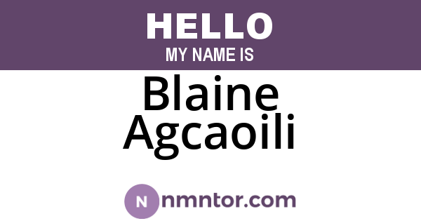 Blaine Agcaoili