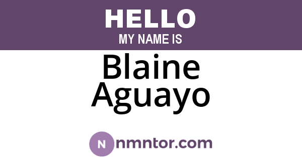 Blaine Aguayo