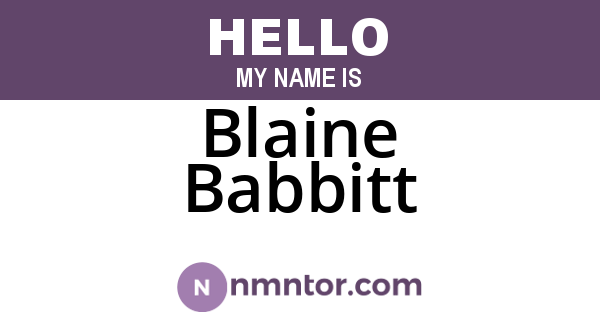 Blaine Babbitt