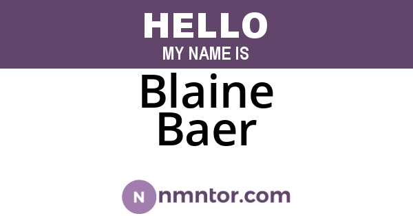 Blaine Baer