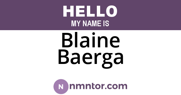 Blaine Baerga