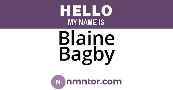 Blaine Bagby
