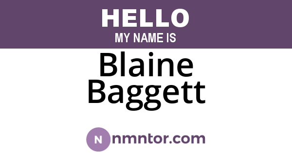 Blaine Baggett