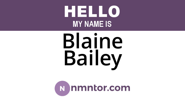 Blaine Bailey