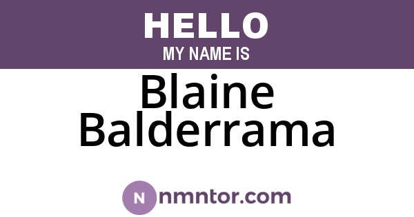 Blaine Balderrama