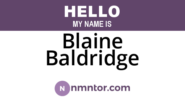 Blaine Baldridge