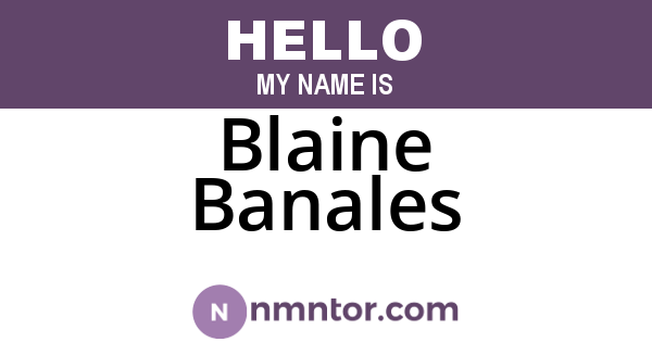 Blaine Banales