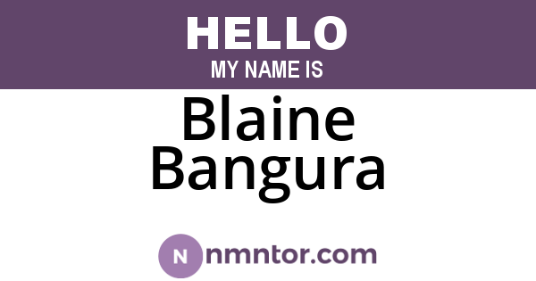 Blaine Bangura