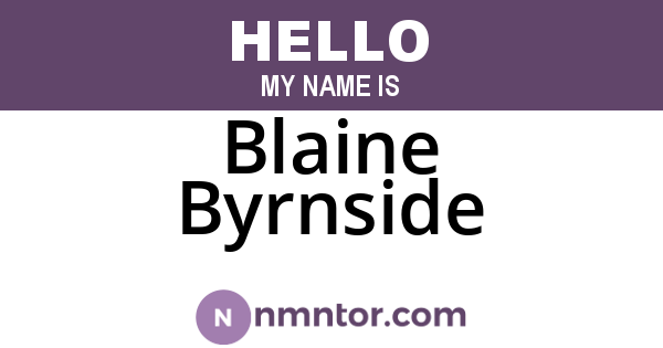 Blaine Byrnside