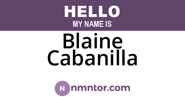 Blaine Cabanilla