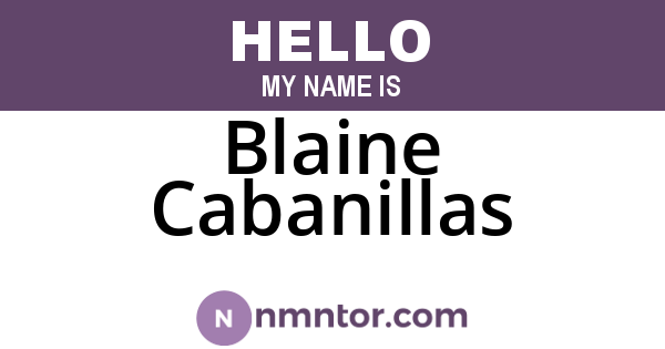Blaine Cabanillas
