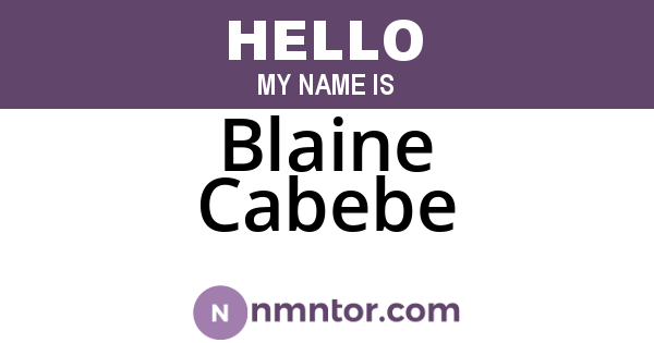 Blaine Cabebe