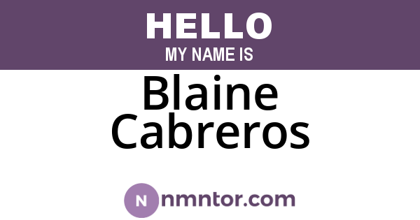 Blaine Cabreros