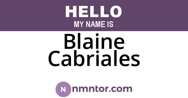 Blaine Cabriales