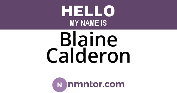 Blaine Calderon