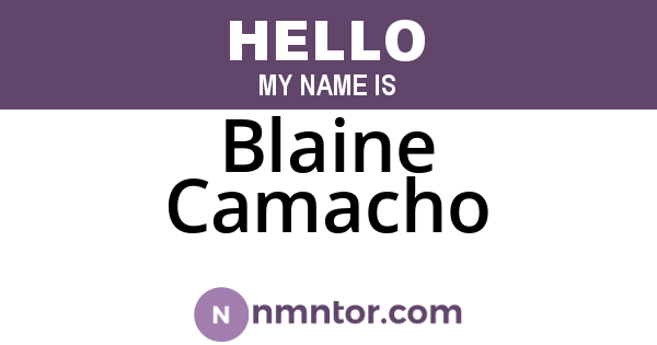 Blaine Camacho