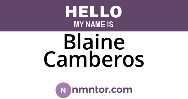 Blaine Camberos