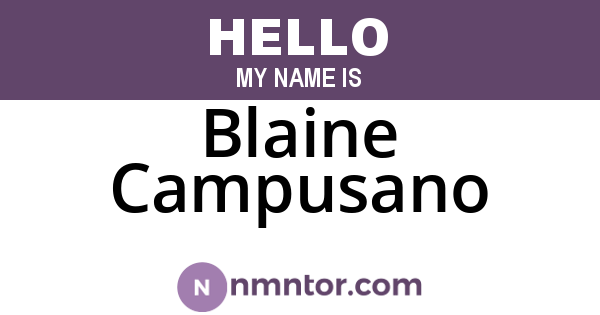 Blaine Campusano