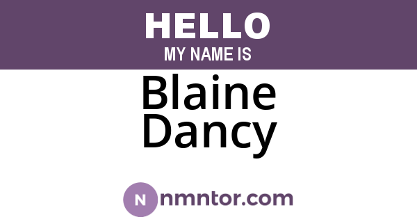 Blaine Dancy