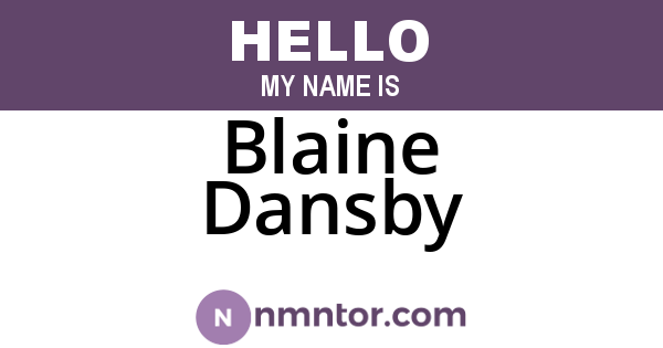 Blaine Dansby