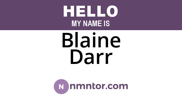 Blaine Darr