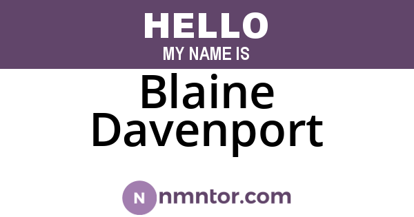 Blaine Davenport