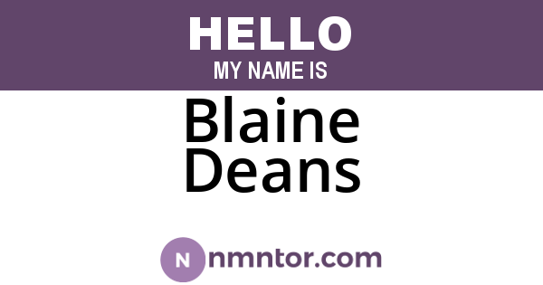 Blaine Deans