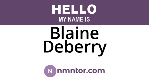 Blaine Deberry
