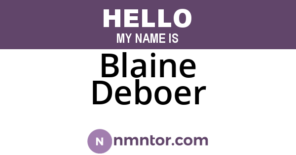 Blaine Deboer