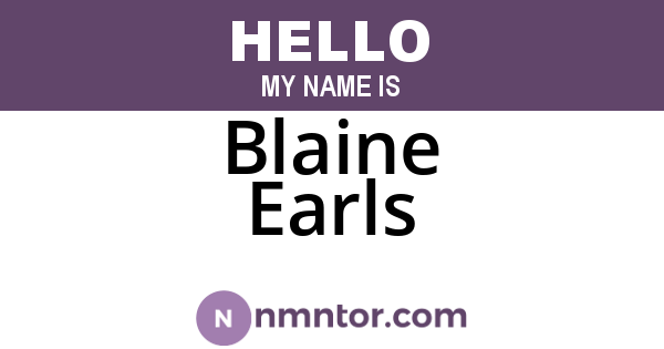 Blaine Earls