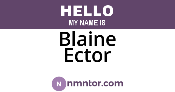 Blaine Ector