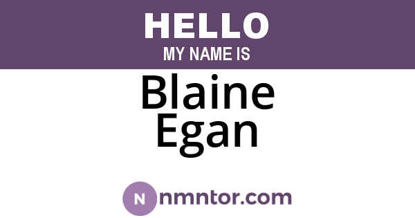Blaine Egan