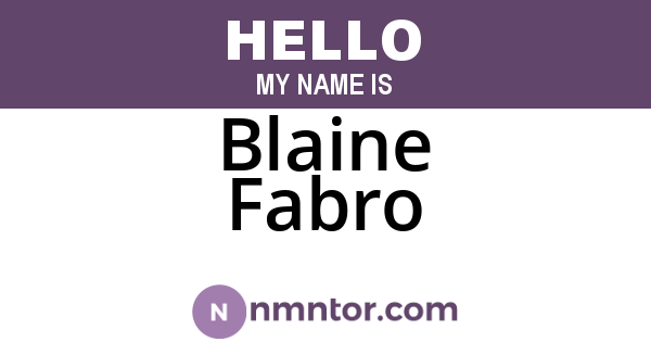 Blaine Fabro