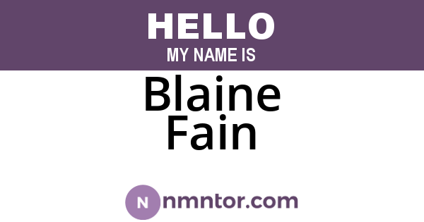 Blaine Fain