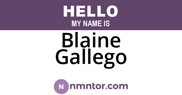 Blaine Gallego