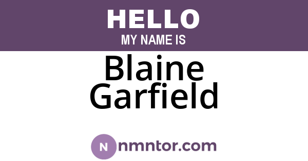 Blaine Garfield