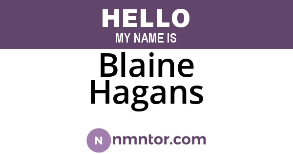 Blaine Hagans